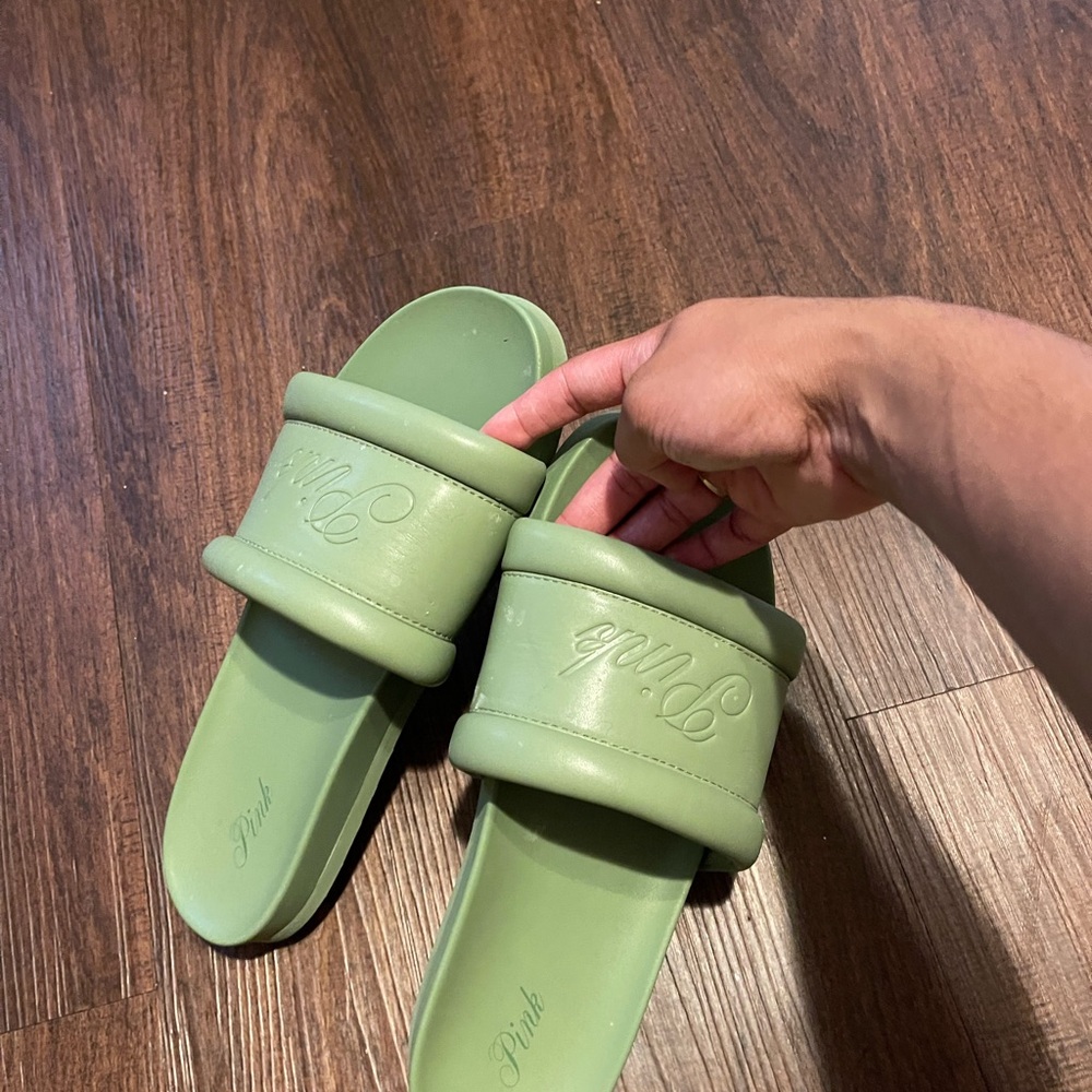 PINK Victoria's Secret Mint Slide Sandals